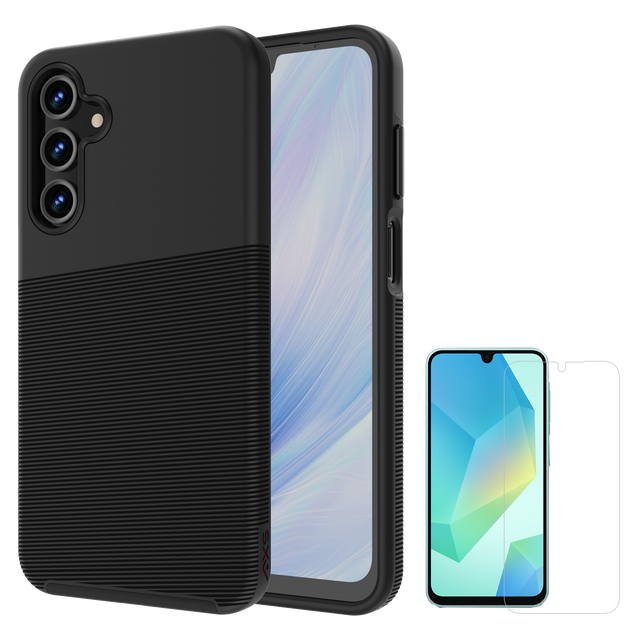 Axs - Protech Plus Case And Armorglass Screen Protector Forsamsung Galaxy A16 5g - Black