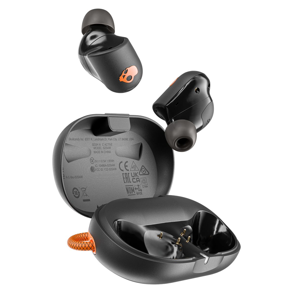 Skullcandy - Sesh Anc Active True Wireless In Ear Headphones - Black And Orange
