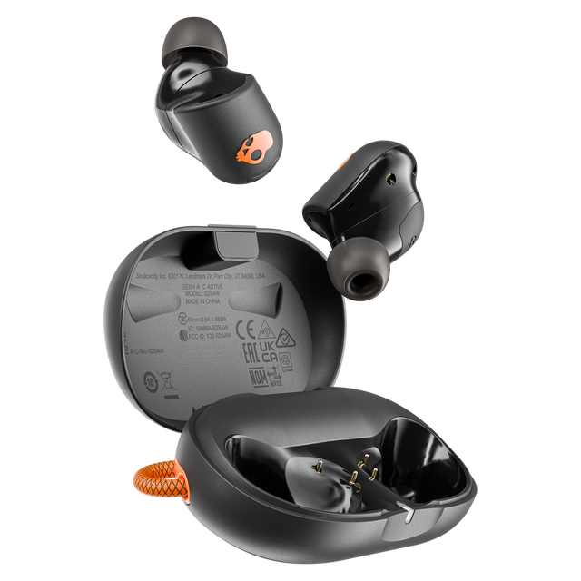Skullcandy - Sesh Anc Active True Wireless In Ear Headphones - Black And Orange