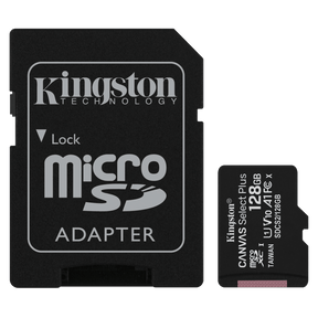 Kingston - Microsdxc Canvas Select Plus 128gb Memory Card And Adapter - Black