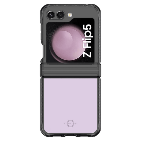 Itskins - Hybridr Clear Hinge Case For Samsung Galaxy Z Flip5 - Smoke And Transparent