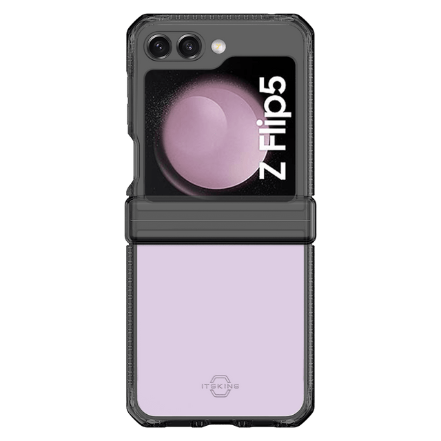 Itskins - Hybridr Clear Hinge Case For Samsung Galaxy Z Flip5 - Smoke And Transparent