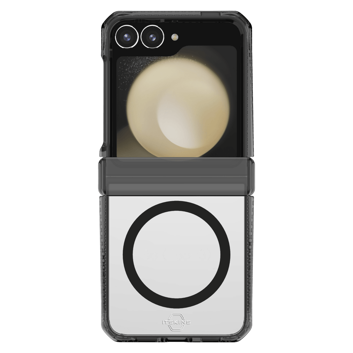 Itskins - Hybridr Clear Hinge Magsafe Case For Samsung Galaxy Z Flip6 - Smoke And Transparent