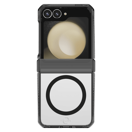 Itskins - Hybridr Clear Hinge Magsafe Case For Samsung Galaxy Z Flip6 - Smoke And Transparent