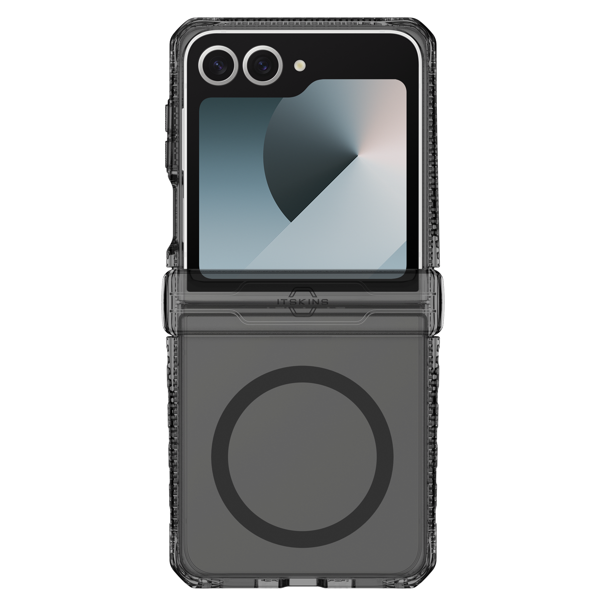 ITSKINS Hybridr Clear Hinge MagSafe Case for Samsung Galaxy Z Flip7 * Smoke and Transparent