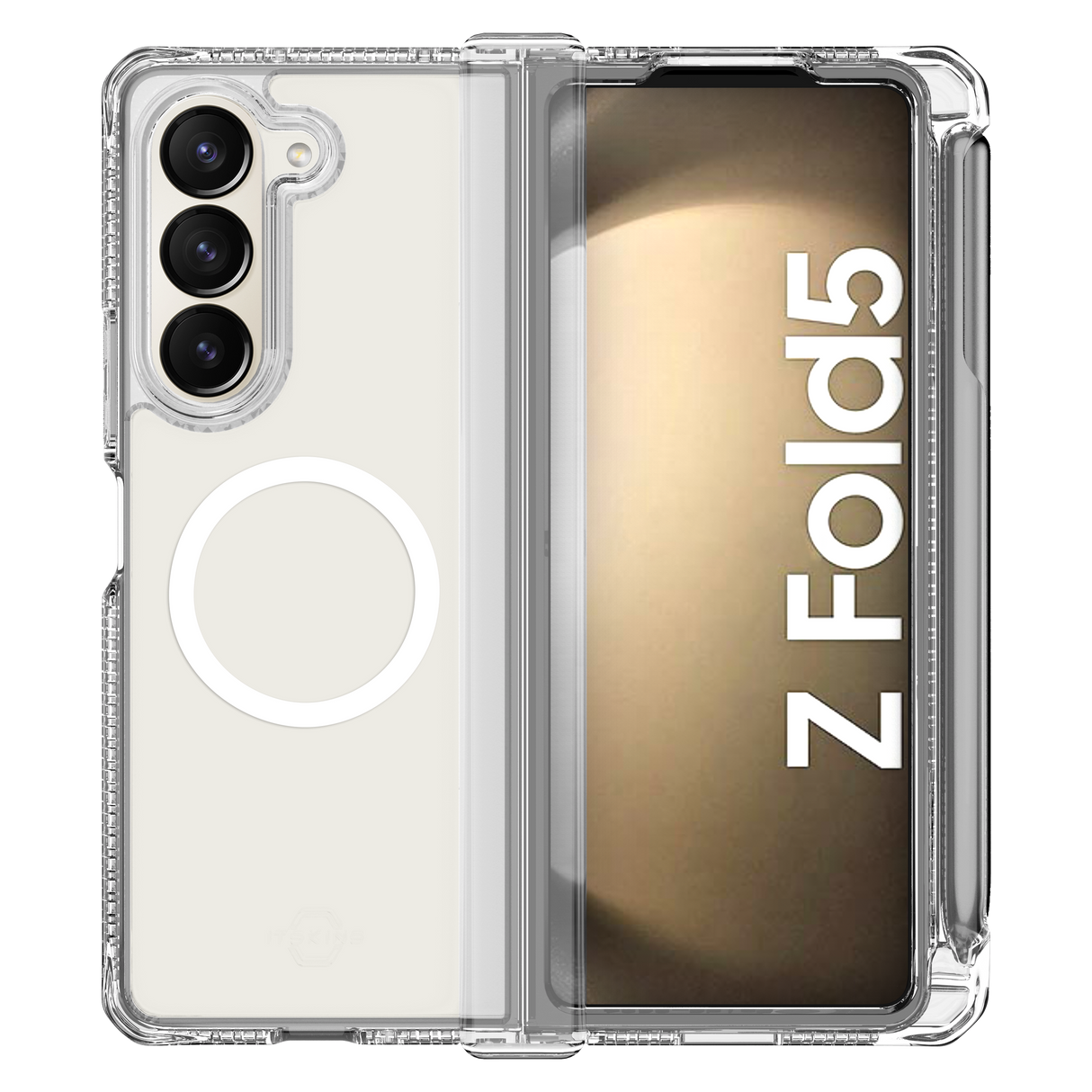 Itskins - Supremer Hinge Magsafe Case With Pen Holder For Samsung Galaxy Z Fold5 - Transparent