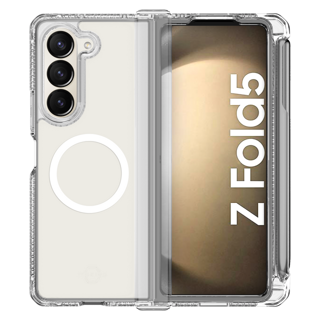 Itskins - Supremer Hinge Magsafe Case With Pen Holder For Samsung Galaxy Z Fold5 - Transparent