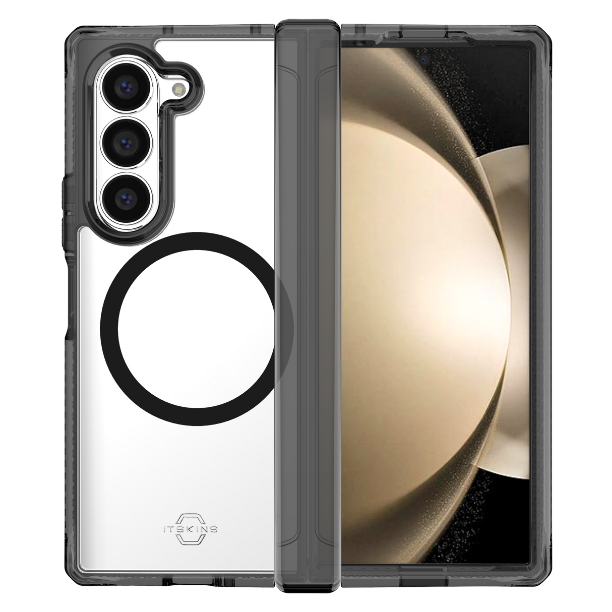 Itskins - Hybridr Clear Hinge Magsafe Case For Samsung Galaxy Z Fold6 - Smoke And Transparent