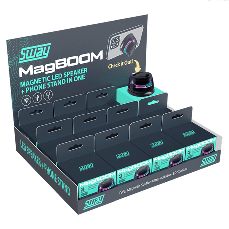 Sway - Magboom Led Magnetic Bluetooth Speaker 12 Pack - Black