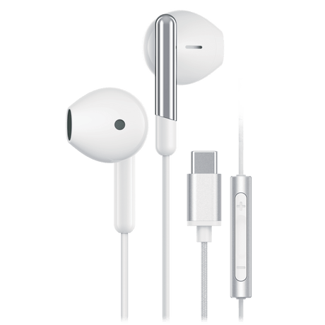 Sway - C-buds Premium Usb C Connection Braided Earbuds With Mic And Volume Control - White