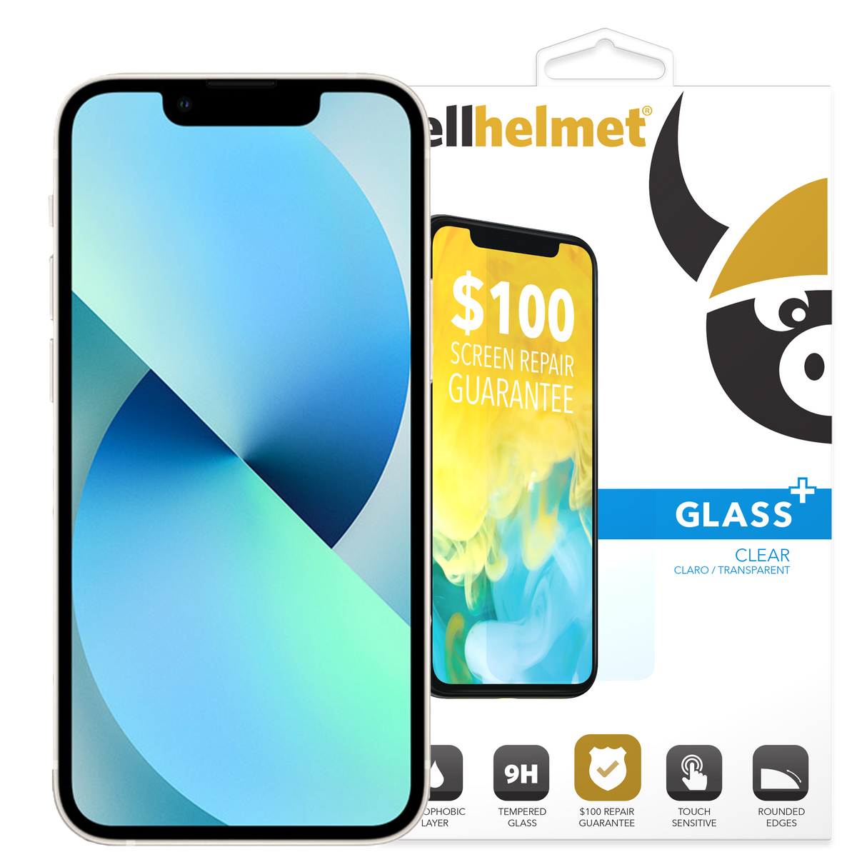 Cellhelmet - Tempered Glass Plus 100 Guarantee Screen Protector For Apple Iphone 13 Mini - Clear
