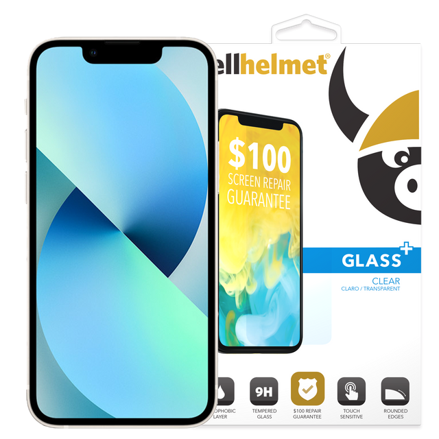 Cellhelmet - Tempered Glass Plus 100 Guarantee Screen Protector For Apple Iphone 13 Mini - Clear