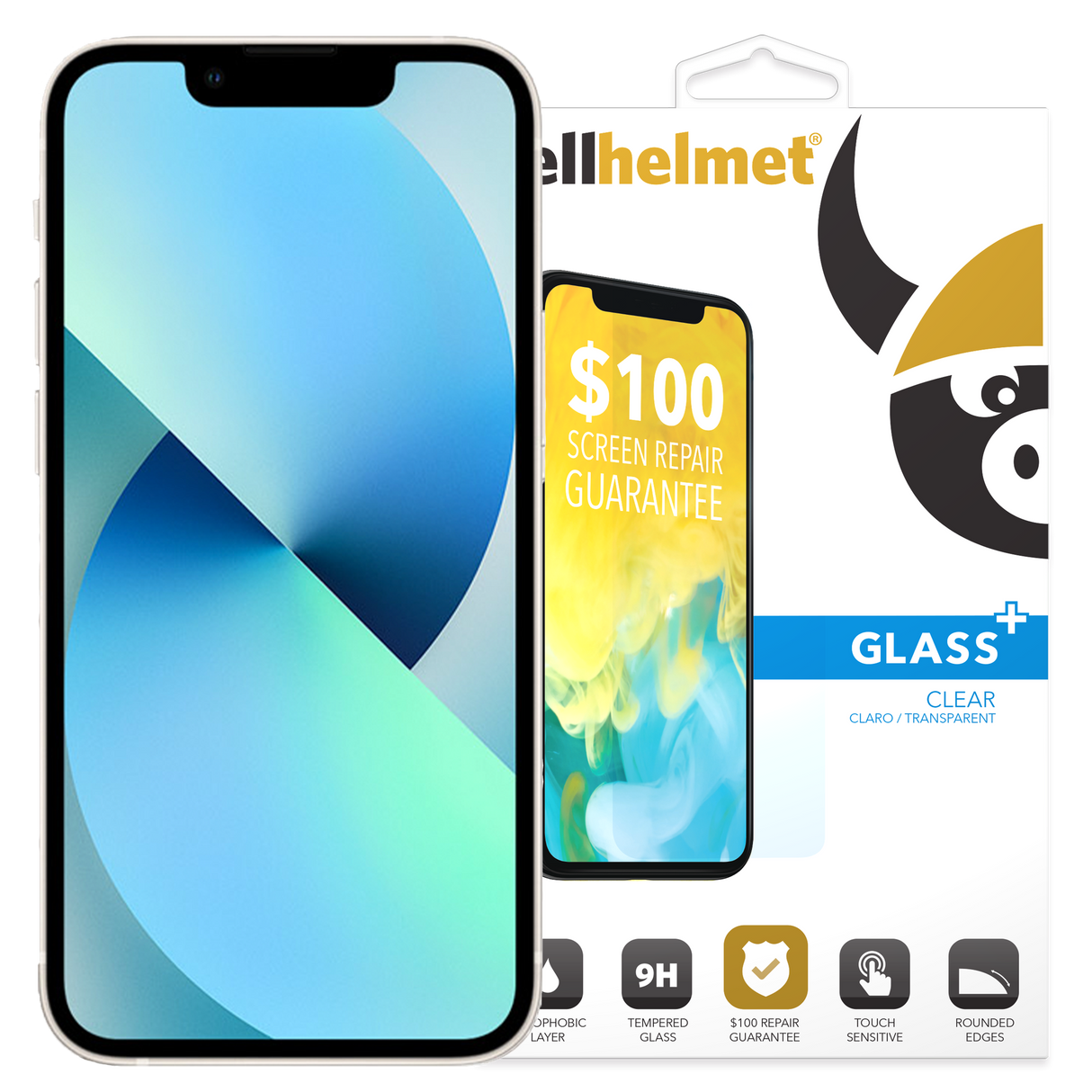 Cellhelmet - Tempered Glass Plus 100 Guarantee Screen Protector For Apple Iphone 14  /  13  /  13 Pro - Clear