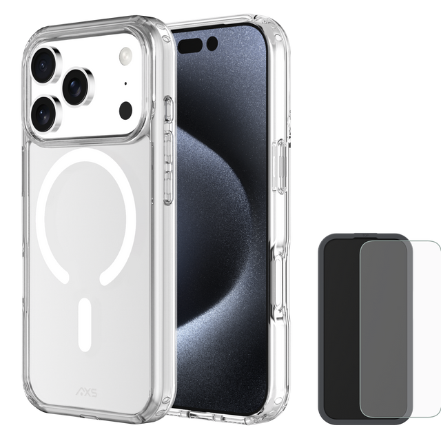 AXS Ultra Clear MagSafe Case with Armorglass Pack for Apple iPhone 17 Pro Max - Clear