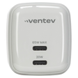 Ventev 65W Ultrafast USB-C Universal Dual GaN Mini Wall Charger - Gray