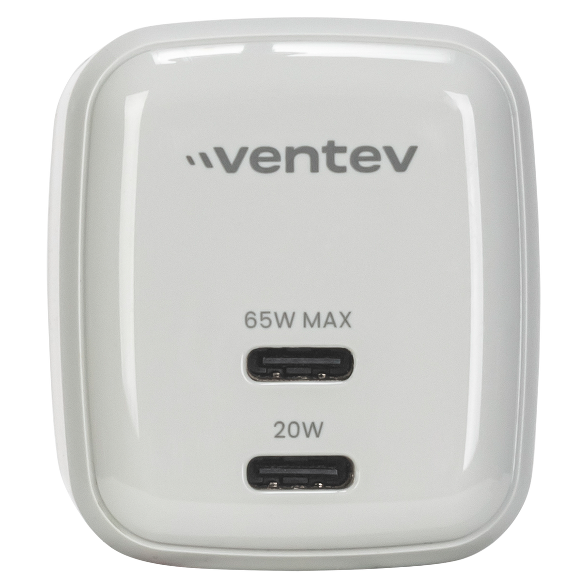 Ventev 65W Ultrafast USB-C Universal Dual GaN Mini Wall Charger - Gray