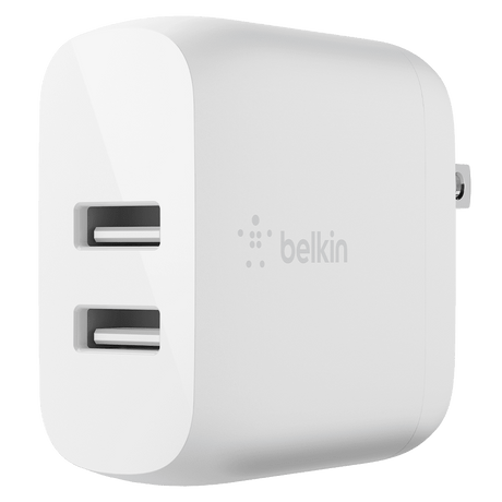 Belkin - Dual Port Usb A 24w Wall Charger - White