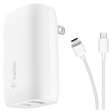 Belkin - Dual Port Usb A And Usb C Pd 37w Wall Charger With Pps - White
