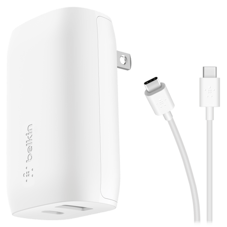 Belkin - Dual Port Usb A And Usb C Pd 37w Wall Charger With Pps - White