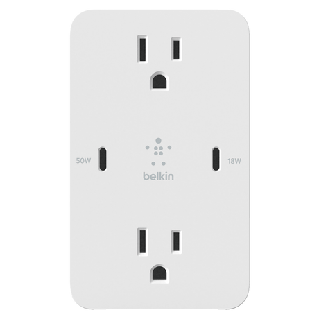 Belkin - Boostcharge Gan Usb C Wall Plate 68w - White