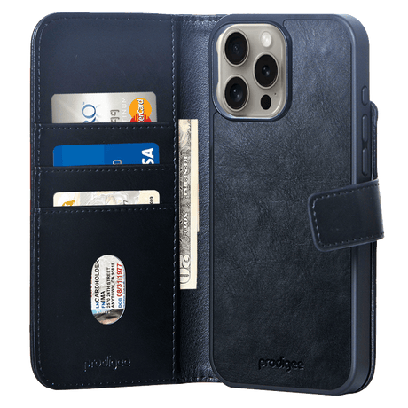 Prodigee - Folio Magsafe Wallet Case For Apple Iphone 16 Pro Max - Black