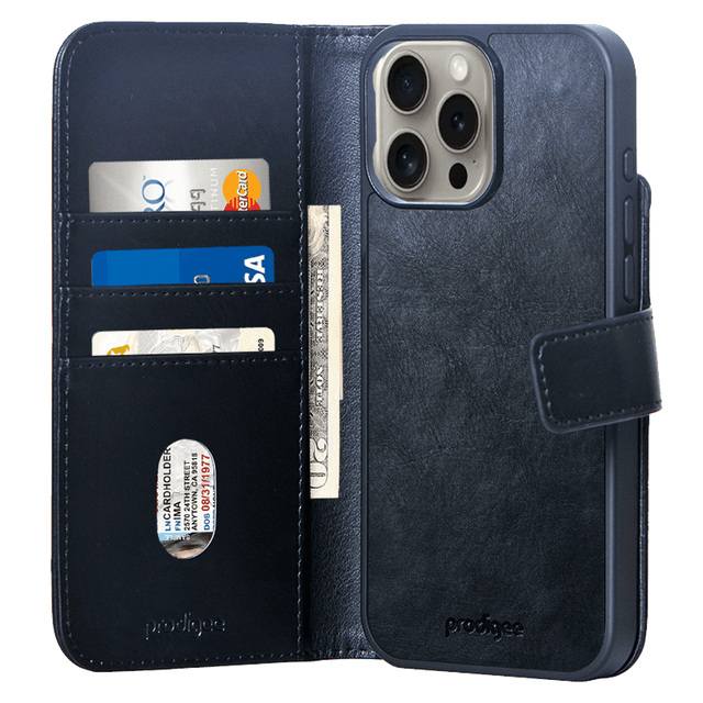 Prodigee - Folio Magsafe Wallet Case For Apple Iphone 16 Pro Max - Black
