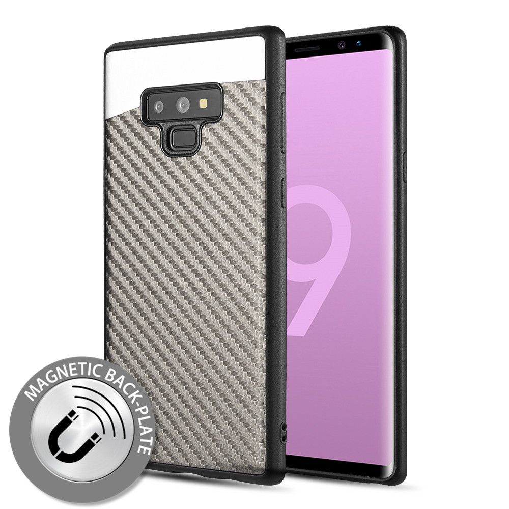 SAMSUNG GALAXY NOTE 9 - LUXMO FUSION CARBON CANDY HYBRID CASE W/ MAGNETIC BACK - GRAY