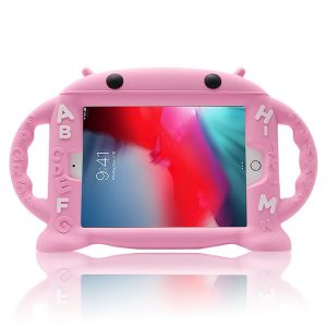 Apple Ipad Mini (2019) / Ipad Mini W/ Retina Display / Ipad Mini 3 / Ipad Mini 4 - Mybat Handheld Letter Kids Drop Resistant Protector Tablet Cover W/ Stand - Pink
