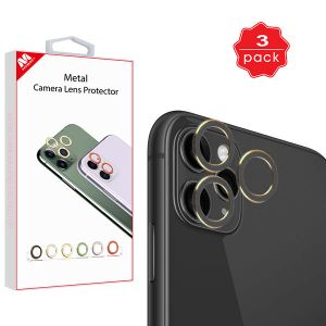 Apple Iphone 11 Pro Max - Mybat 3-Pack Metal Camera Lens Protector - Black / Clear