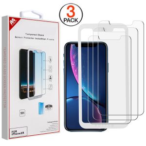 Apple Iphone 11 / Xr - Mybat 3-Pack Tempered Glass Screen Protector W/ Installation Frame - Clear
