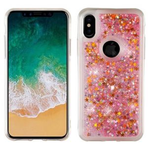 Apple Iphone 5 / 5s / Se - Quicksand Glitter Hybrid Cover - Pink / Stars