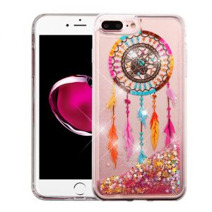 Apple Iphone 7 Plus / 8 Plus - Asmyna Quicksand Glitter Hybrid Protector Cover - Wind Chime & Gold Stars