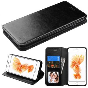 Apple Iphone 7 Plus / 8 Plus - Mybat Myjacket Element Series Wallet Case - Black
