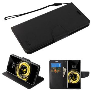 Lg V50 Thinq - Mybat Myjacket Crossgrain Series Wallet Case - Black