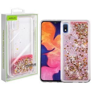 Samsung Galaxy A10e - Airium Quicksand Glitter Hybrid Cover - Stars / Pink