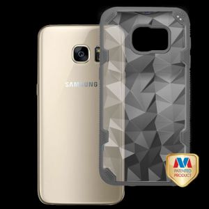 Samsung Galaxy S7 - Mybat Challenger Polygon Hybrid Cover - Iron Gray / Clear