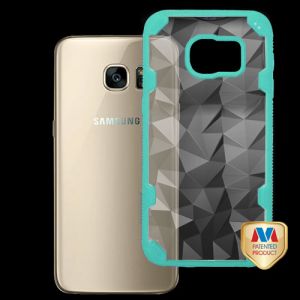 Samsung Galaxy S7 - Mybat Challenger Polygon Hybrid Cover - Turquoise / Clear