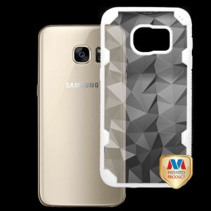 Samsung Galaxy S7 - Mybat Challenger Polygon Hybrid Cover - White / Clear