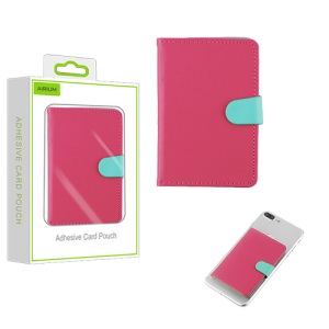 Universal Airium - Adhesive Card Pouch W/ Magnetic Snap - Hot Pink