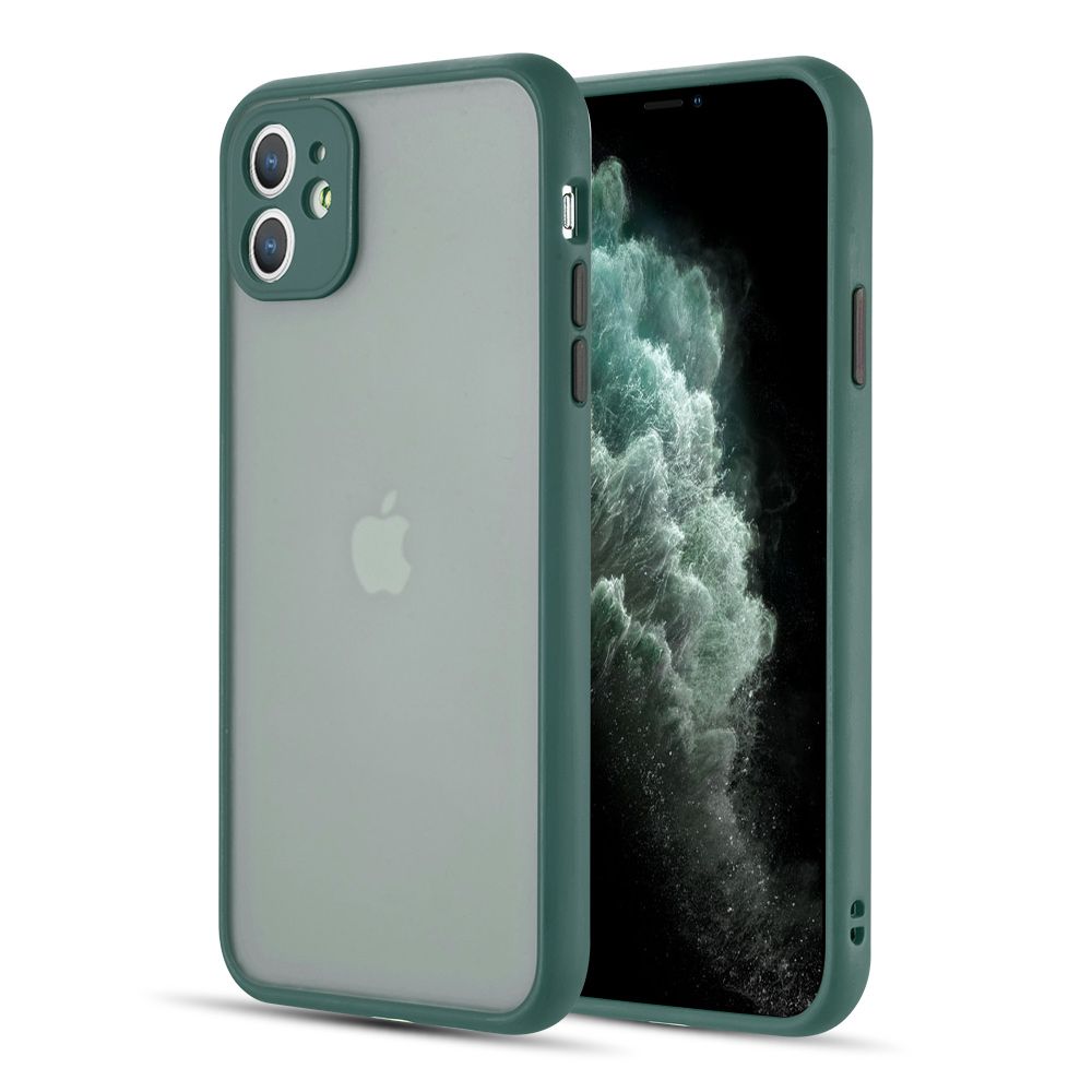 APPLE IPHONE 11 - LUXMO FROSTED BUMPER CASE - MIDNIGHT GREEN