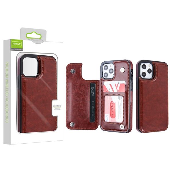 APPLE IPHONE 12 PRO MAX - AIRIUM STOW WALLET CASE - BROWN