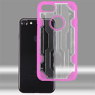 Asmyna Hybrid Protector Cover for Apple iPhone 8/7 - Transparent Clear / Transparent Hot Pink Chali