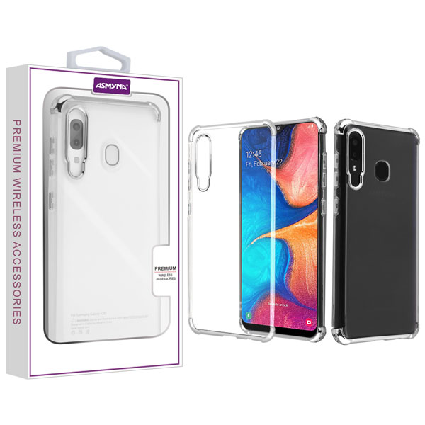 Asmyna Klarion Candy Skin Cover for Samsung Galaxy A20 - Electroplating Silver - Transparent Clear - (Duplicate Imported from WooCommerce)