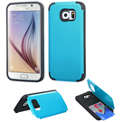 Asmyna Advanced Armor Stand Protector Cover (with Card Wallet) for Samsung G920 (Galaxy S6) - Tropical Teal Inverse
