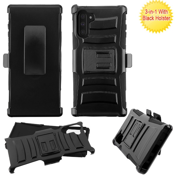 Asmyna Advanced Armor Stand Protector Cover Combo (with Black Holster) for Samsung Galaxy Note 10 (6.3) - Black