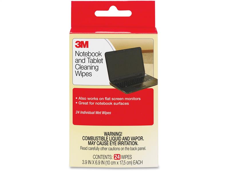 3M NOTEBOOK SCREEN CLEANING WIPES 24ct