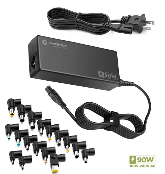 Powerpeak Universal Laptop Charger 90W- 16 Connectors included