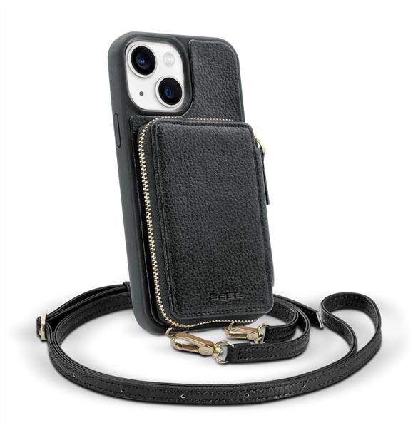 Base Crossbody Zipper Purse iPhone 14  (6.1) - Black