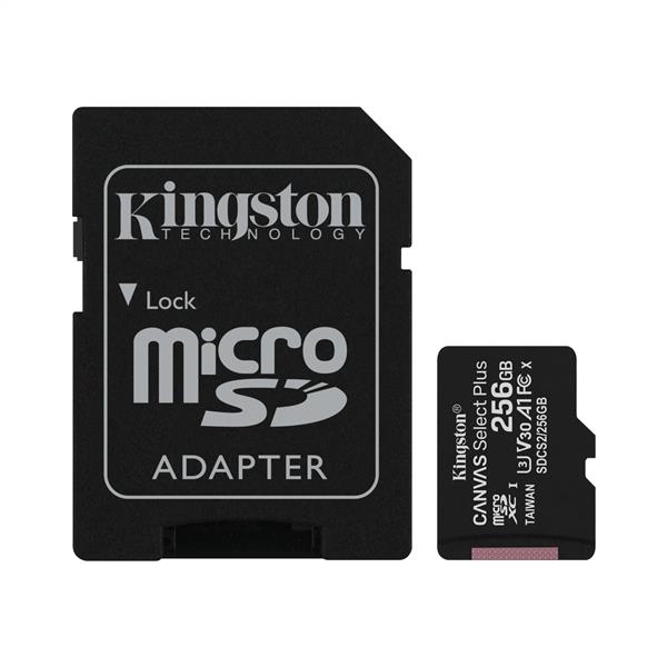 Kingston microSD Memory Card with Adapter 256GB