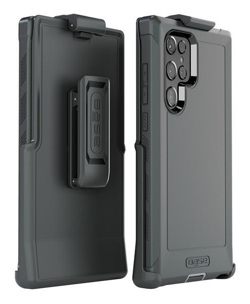 SAMSUNG S22 ULTRA - BOULDER - HEAVY-DUTY CO-MOLDED RUGGED PROTECTIVE CASE w/ CLIP - BLACK